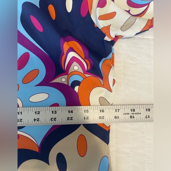 J McLaughlin Catalina Cloth Top Blouse Womens Sz M Retro Paisley Boat Neck Vacay - Picture 11 of 15